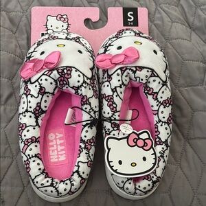 Hello Kitty Pink and White Slippers with Bow Accents
